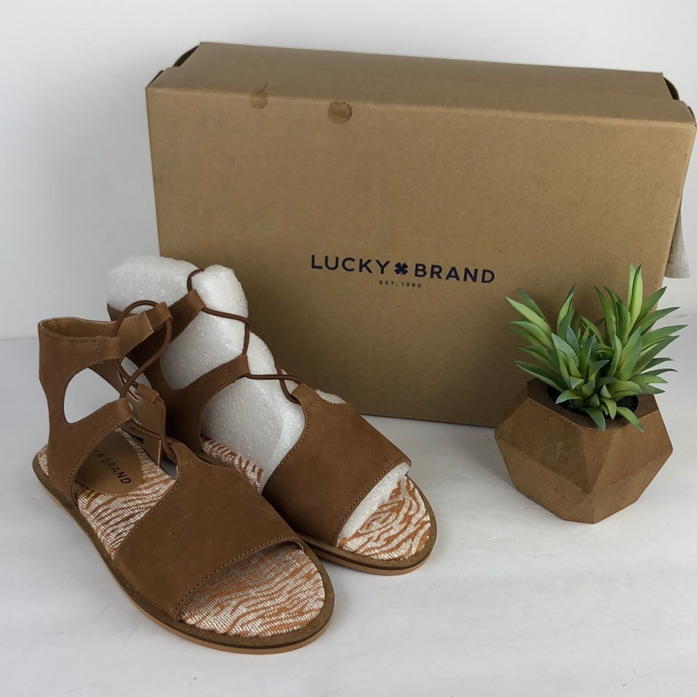 Lucky Brand Brown Lace-Up Gladiator Sandals